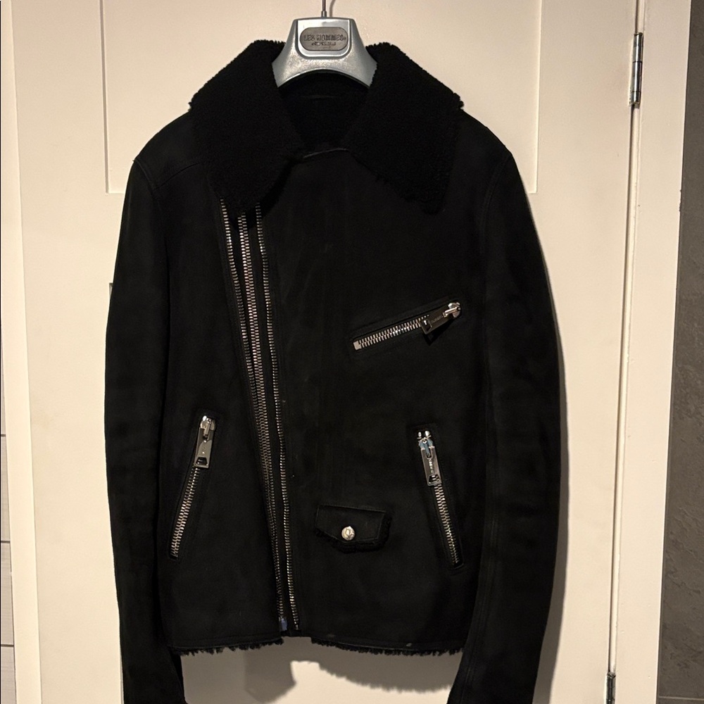 Les Hommes Black Jacket with Silver Accents